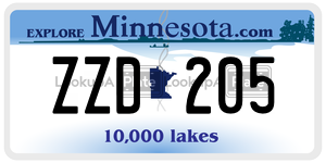 ZZD205 license plate in Minnesota