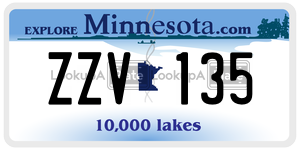 ZZV135 license plate in Minnesota