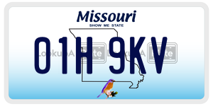 01H9KV  license plate in MO