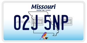 02J5NP  license plate in MO