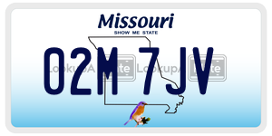 02M7JV  license plate in MO