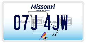07J4JW  license plate in MO