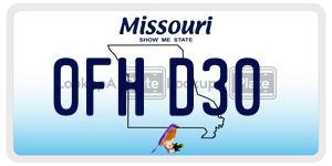 0FHD30 license plate in Missouri