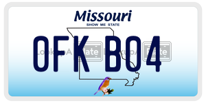 0FKB04  license plate in MO