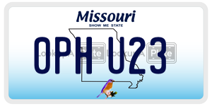 0PHU23  license plate in MO