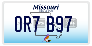 0R7B97  license plate in MO