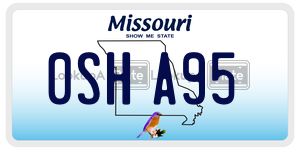 0SHA95  license plate in MO
