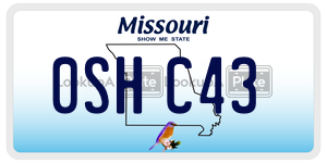 0SHC43  license plate in MO