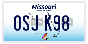 0SJK98  license plate in MO