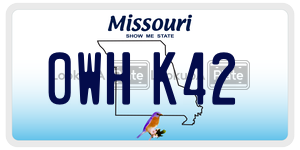0WHK42  license plate in MO