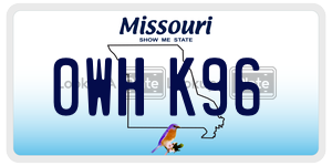 0WHK96  license plate in MO