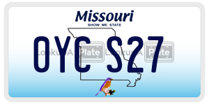 0YCS27  license plate in MO