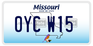 0YCW15  license plate in MO
