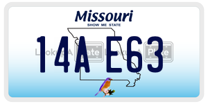 14AE63  license plate in MO