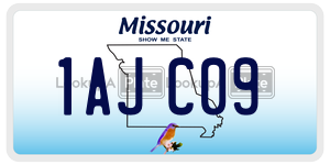 1AJC09  license plate in MO
