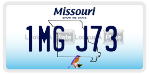 1MGJ73  license plate in MO
