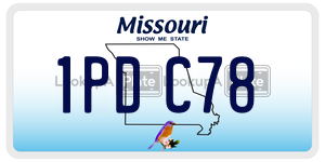 1PDC78  license plate in MO
