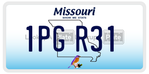 1PGR31  license plate in MO