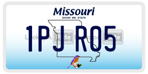 1PJR05  license plate in MO