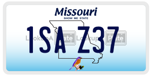 1SAZ37  license plate in MO