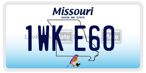 1WKE60  license plate in MO