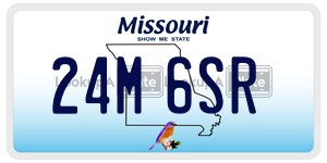 24M6SR  license plate in MO