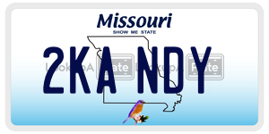 2KANDY license plate in Missouri