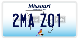 2MAZ01  license plate in MO