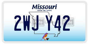 2WJY42  license plate in MO