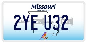 2YEU32  license plate in MO