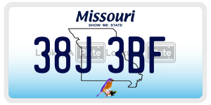 38J3BF  license plate in MO