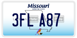 3FLA87  license plate in MO