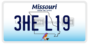 3HEL19  license plate in MO