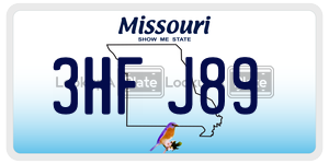 3HFJ89  license plate in MO