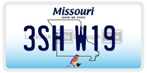 3SHW19  license plate in MO
