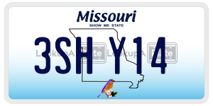 3SHY14  license plate in MO