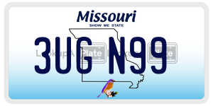 3UGN99  license plate in MO