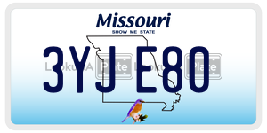 3YJE80  license plate in MO