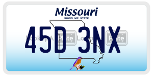 45D3NX  license plate in MO