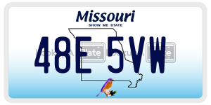 48E5VW  license plate in MO