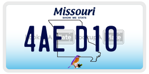 4AED10  license plate in MO