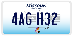 4AGH32  license plate in MO