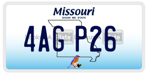 4AGP26  license plate in MO
