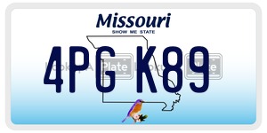 4PGK89  license plate in MO