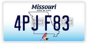 4PJF83  license plate in MO