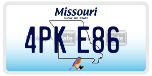 4PKE86  license plate in MO