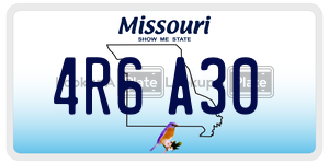 4R6A30  license plate in MO