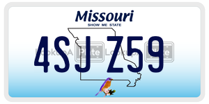 4SJZ59  license plate in MO