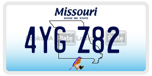 4YGZ82  license plate in MO