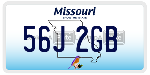 56J2GB  license plate in MO